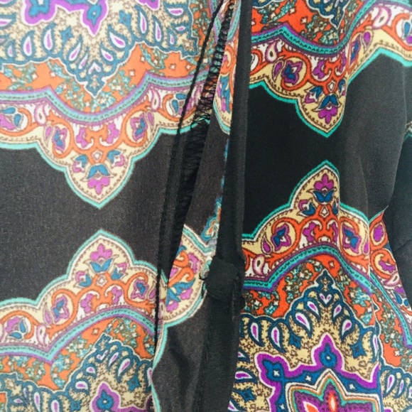 *DONATED* BAND OF GYPSIES Boho Flowy Printed Tunic Top Mini Dress - Picture 9 of 13